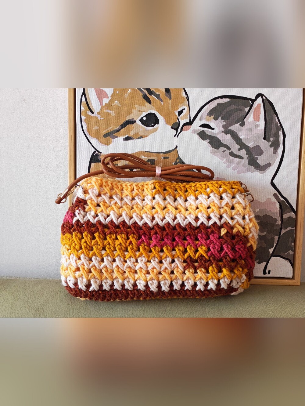 Handcrafted Multicolor Crochet Bag Shoulder Bag Crossbody bag